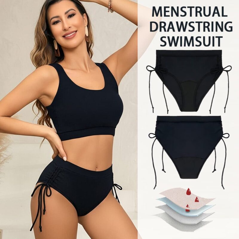 Women’s Period Swim Bottom – 4 Layer Leak-Proof Menstrual Swimwear Bikini Bottom