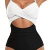 LINGLU® Women's Tummy Control Cut-Out One Piece Swimsuit