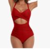 LINGLU® Women's Tummy Control Cut-Out One Piece Swimsuit