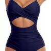 LINGLU® Women's Tummy Control Cut-Out One Piece Swimsuit