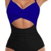 LINGLU® Women's Tummy Control Cut-Out One Piece Swimsuit
