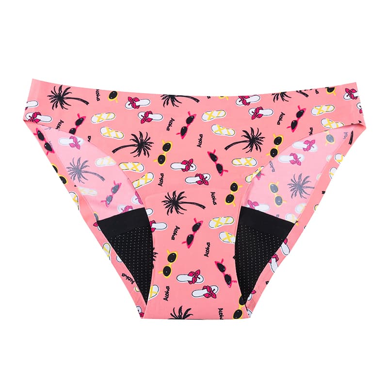 LINGLU® Women's Reusable Menstrual Underwear with 4-Layer Leak Protection & Fashion Print Design