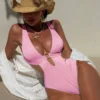 Women’s Ribbed Cutout One Piece Bikini Swimwear