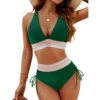 Women’s Contrast Trim High Waist Bikini Swimwear Set