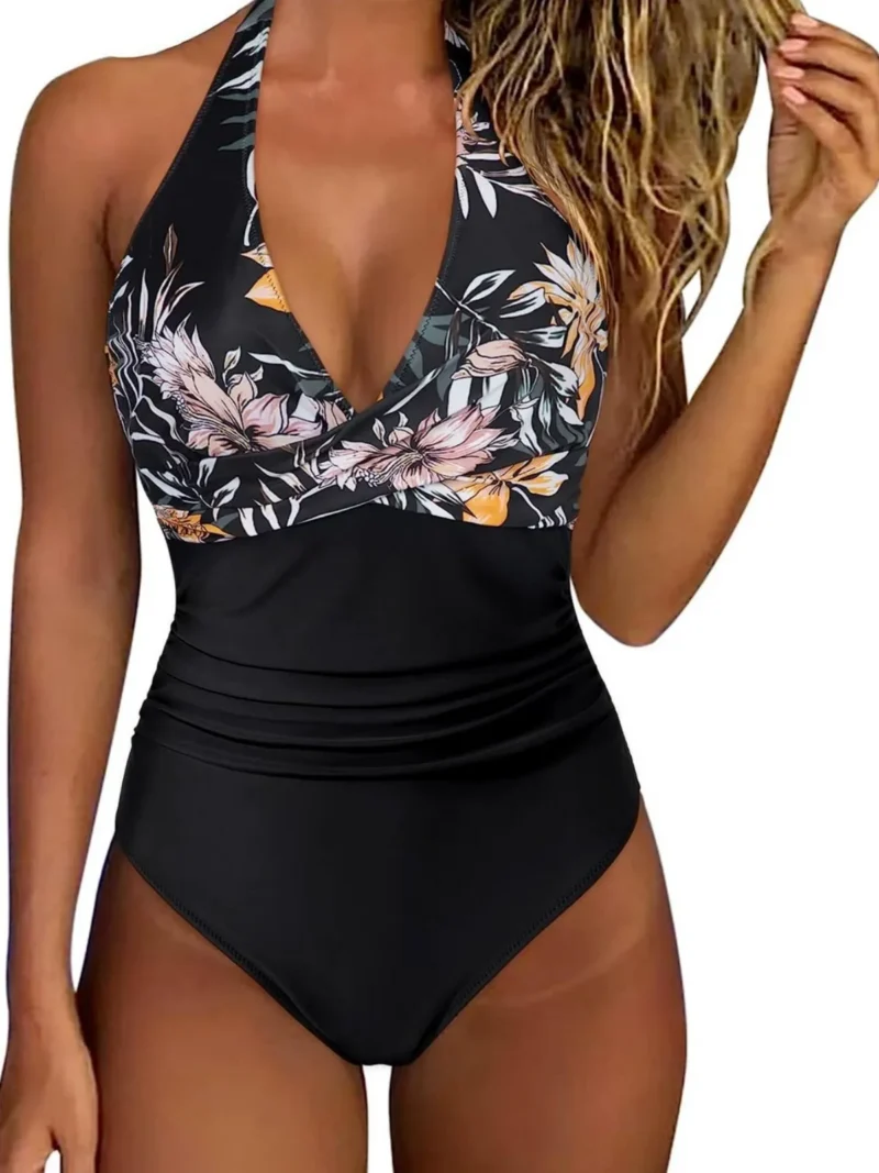 wholesale women's leopard print bikini set swimwear one piece swimsuit custom logo