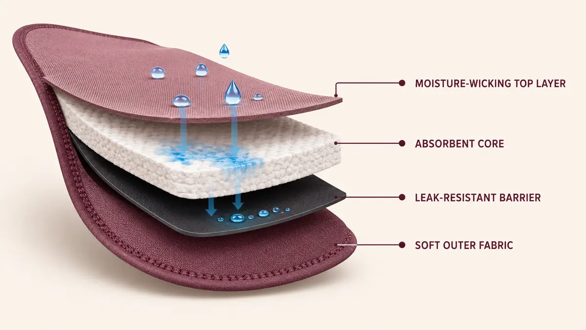 four-layer period underwear gusset construction