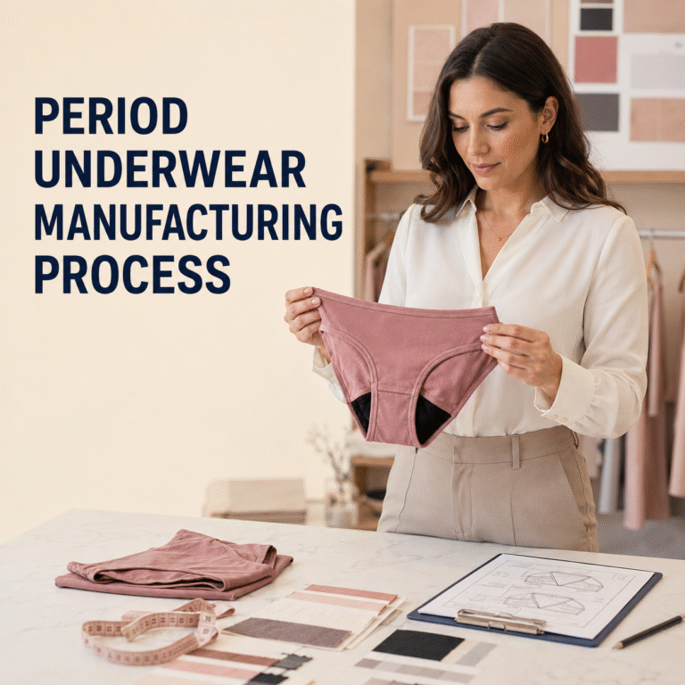 Period underwear manufacturing process from tech pack to bulk production