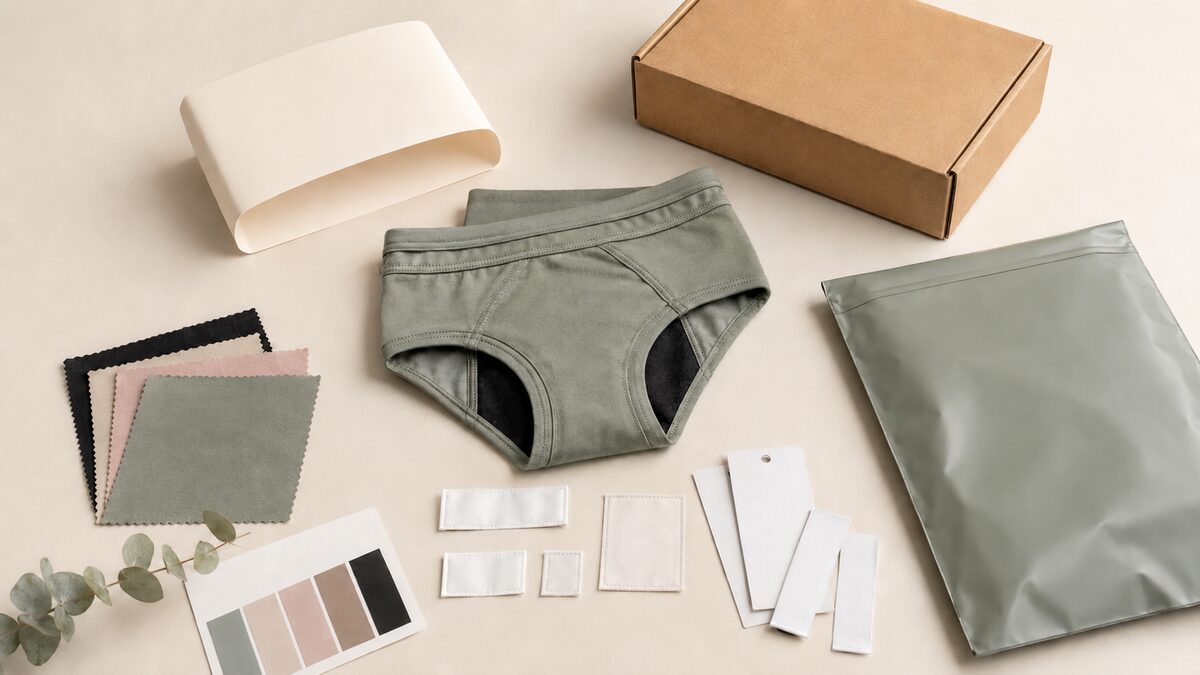 private label period underwear logo labels and packaging